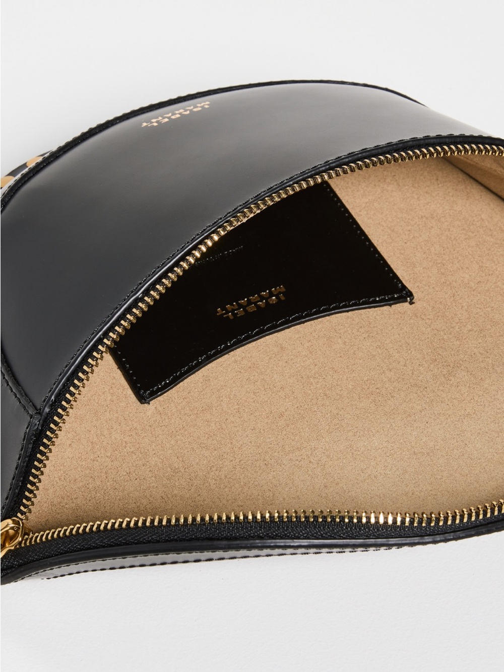 Isabel Marant Black Leather Crossbody Bag with Gold Studs - Picture 7 of 7